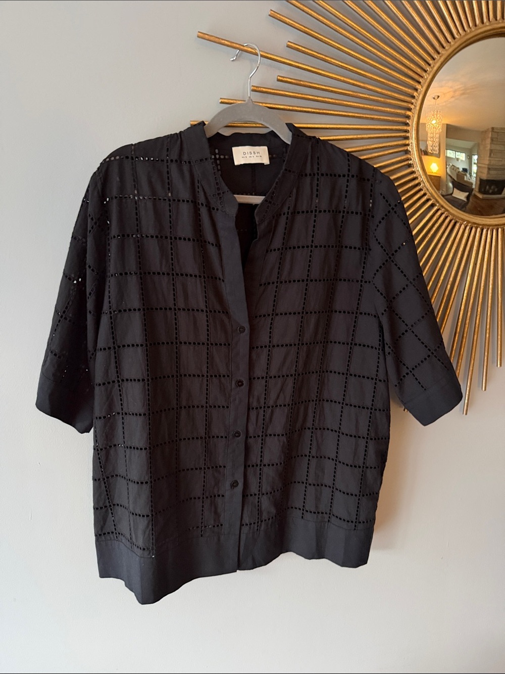 DISSH Black Button Top